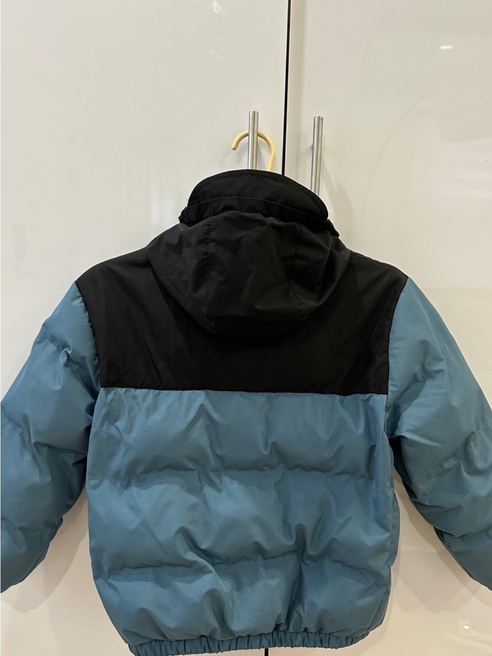 Zara Black and Blue Colorblock Hooded Puffer Jacket - Kids